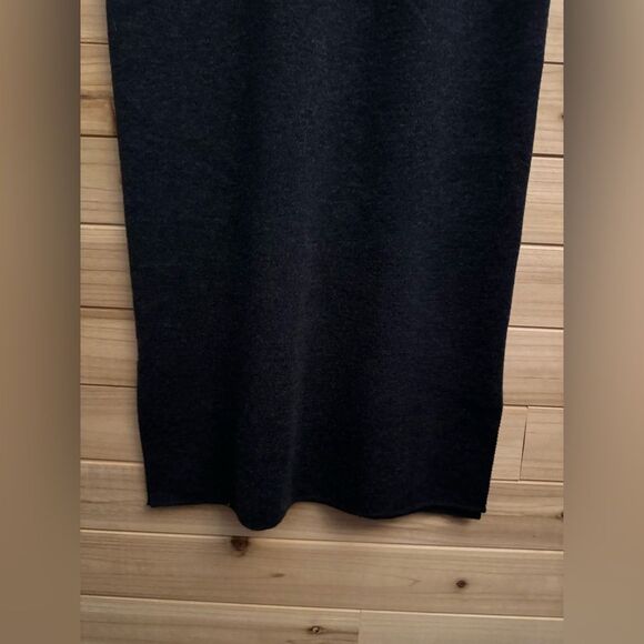 Vintage Talbots Size Medium Petite Charcoal Gray Wool Maxi Dress - Picture 8 of 11